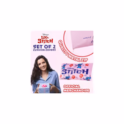 Stitch Cushion Covers - Set of 2 Home Decor 50 x 30cm and 35 x 35cm Women Teenagers Kids Cushions - Stitch Gifts (Pink Stitch)