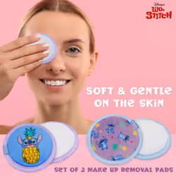 Stitch Beauty Accessories Set with Beauty Sponge, Reusable Makeup Remover Pads & Travel Hairbrush - Stitch Gifts