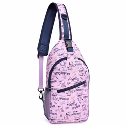 Stitch Girls Crossbody Bag Adjustable Strap Zip Compartments Stitch Gifts