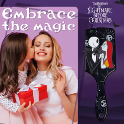 Disney Detangle Hair Brush for Women Teenagers Girls  Paddle Brush and Compact Mirror Set - Gifts for Girls (Black/Pink)