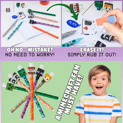 Erasable Gel Pens Set, Coloured Pens with Erasers Pack of 6, School Supplies - Gifts for Boys