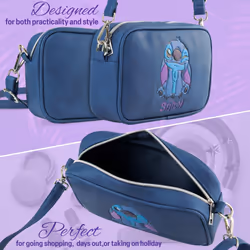 Stitch Shoulder Bag for Girls & Teens Women Fashion Crossbody Bag Cute Purse for Shopping Travel Holiday, Gifts for Girls (Blue Stitch)