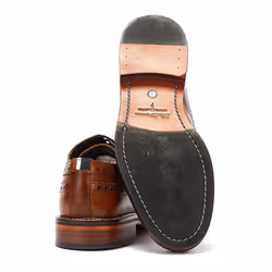 ) Ben Sherman Archie Brogue Leather Men's Tan Lace-Up Shoes - Brown, 10 (Adults'
