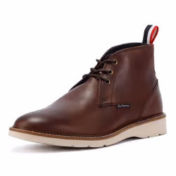 ) Ben Sherman Hampton Leather Men's Burgundy Boots - Red, 9 (Adults'