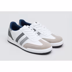 Ben Sherman Sokka Men's Comfort Stylish Classic Smart Fashion Casual Trainers - UK Size 7, White/Grey