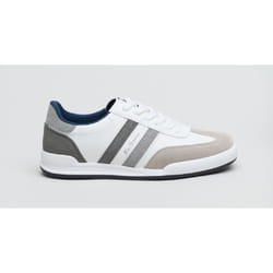 Ben Sherman Sokka Men's Comfort Stylish Classic Smart Fashion Casual Trainers - UK Size 8, White/Grey