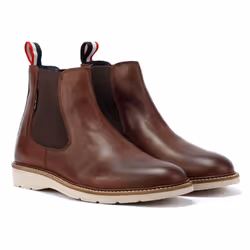 ) Ben Sherman Hampton Leather Men's Burgundy Boots - Red, 7 (Adults'