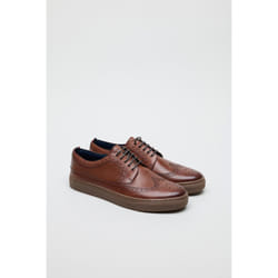 ) Ben Sherman Preston Leather Men's Reddish Brown Lace-Up Shoes - Brown, 10 (Adults'