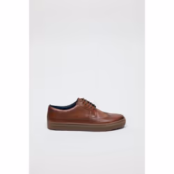 ) Ben Sherman Preston Leather Men's Reddish Brown Lace-Up Shoes - Brown, 10 (Adults'