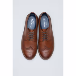 ) Ben Sherman Preston Leather Men's Reddish Brown Lace-Up Shoes - Brown, 10 (Adults'