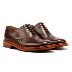 ) Ben Sherman Sugarman Brogue Leather Men's Mocha Lace-Up Shoes - Brown, 9 (Adults'