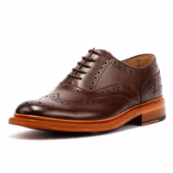 ) Ben Sherman Sugarman Brogue Leather Men's Mocha Lace-Up Shoes - Brown, 10 (Adults'