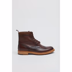 ) Ben Sherman Arthur Leather Men's Mocha Boots - Brown, 9 (Adults'