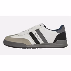 Ben Sherman Sokka Men's Comfort Stylish Classic Smart Fashion Casual Trainers - UK Size 10, White/Black/Grey
