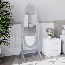 Nishano Oval Mirror Freestanding Tall Swivel Frame - Grey