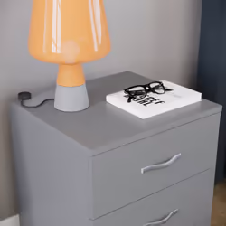 Riano 3 Drawer Bedside Chest Bedside Table Storage - Grey