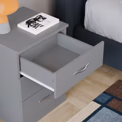 Riano 3 Drawer Bedside Chest Bedside Table Storage - Grey