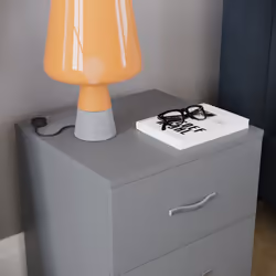 Riano 2 Drawer Bedside Chest Bedside Table Storage - Grey