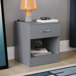 Riano 1 Drawer 1 Shelf Bedside Chest Nightstand - Grey