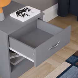 Riano 1 Drawer 1 Shelf Bedside Chest Nightstand - Grey