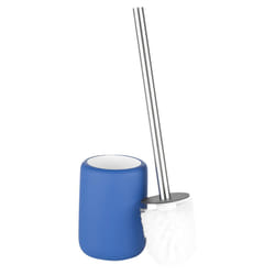 Ceramic Toilet Brush Bathroom Cleaning Holder Set - Blue
