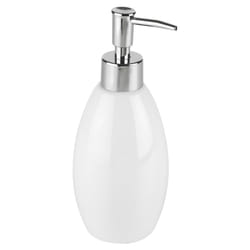Ridder Ceramic Bathroom Dispenser Toilet Brush Set - White, Soap Dispenser