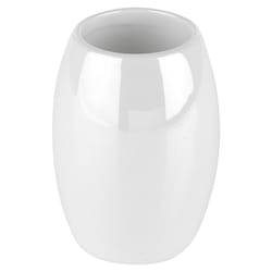 Ridder Ceramic Bathroom Dispenser Toilet Brush Set - White, Toothbrush Tumbler