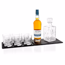 Bormioli Whiskey Decanter & 6 Glasses Tumblers Set - Selecta