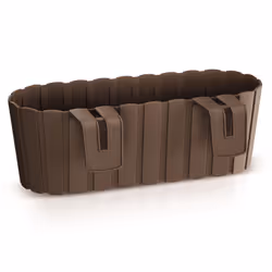 Plastic Balcony Hanging Flower Plant Outdoor Pot - Brown, 2