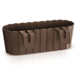 Plastic Balcony Hanging Flower Plant Outdoor Pot - Brown, 2