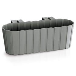 Plastic Balcony Hanging Flower Plant Outdoor Pot - Grey, 1
