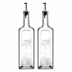 Pasabahce 1L Oil Vinegar Glass Bottle Metal Pourer - 2