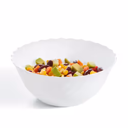 Luminarc White 18pc Opal Glass Dinner Set Plates - 24cm Salad Bowl