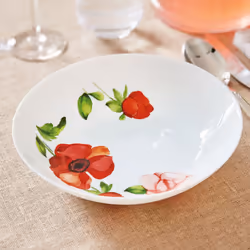 Luminarc 18pc Glass Flower Dinner Set Tableware - 6 Soup Bowls