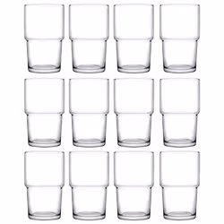 Pasabahce 440ml Stackable Tumbler Glasses 6 or 12 - 12 Glasses
