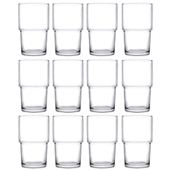 Pasabahce 440ml Stackable Tumbler Glasses 6 or 12 - 12 Glasses