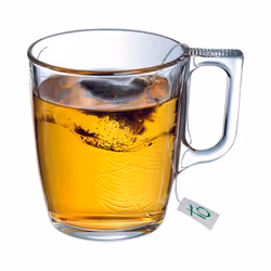 Luminarc 90ml 250ml Leaf Clear Glass Mug Coffee Cup Tea Espresso Hot Drink - 6 x 250ml