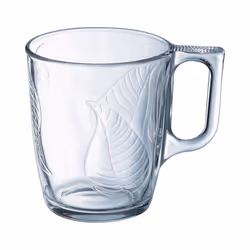 Luminarc 90ml 250ml Leaf Clear Glass Mug Coffee Cup Tea Espresso Hot Drink - 6 x 250ml