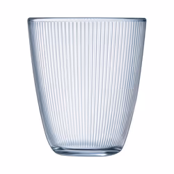 6x Luminarc 310ml Stripy Glass Drinking Glasses Juice Tumblers Dinner Glassware
