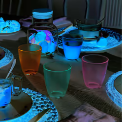 6x Luminarc 310ml Stripy Glass Drinking Glasses Juice Tumblers Dinner Glassware