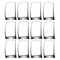 Pasabahce Curved Glasses Whisky Dining Tumbler - 370ml, 12 Glasses
