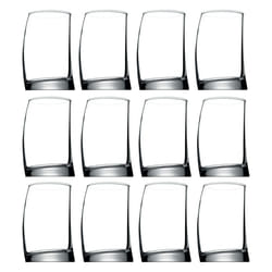 Pasabahce Curved Glasses Whisky Dining Tumbler - 370ml, 12 Glasses