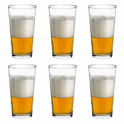 6/12 Bormioli Rocco Clear Drinking Tumblers Modern - 6 Glasses, 590ml Pint Glass
