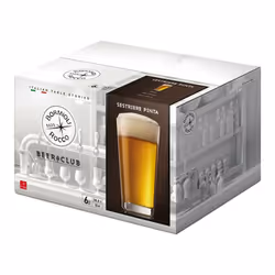 6/12 Bormioli Rocco Clear Drinking Tumblers Modern - 6 Glasses, 590ml Pint Glass