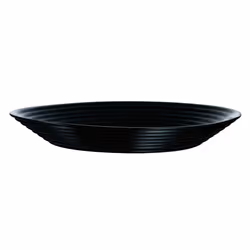 Luminarc Harena Lined 18pc Opal Glass Dinner Set - Black, 6 Soup Bowls