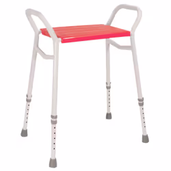 Heavy Duty Aluminium Shower Stool - Height Adjustable - Sturdy Side Handles