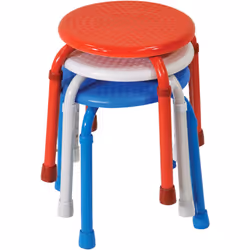 Red Multi Purpose Stackable Stool - Rust proof Aluminium Frame Height Adjustable