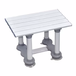Reinforced Slatted Plastic Bath Seat with Suction Cups - 306mm Height - Grey