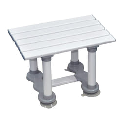 Reinforced Slatted Plastic Bath Seat with Suction Cups - 306mm Height - Grey