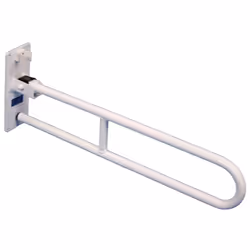 Blue Wall Mounted Hinged Arm Support with Leg - 750mm Length - Fold Away Design